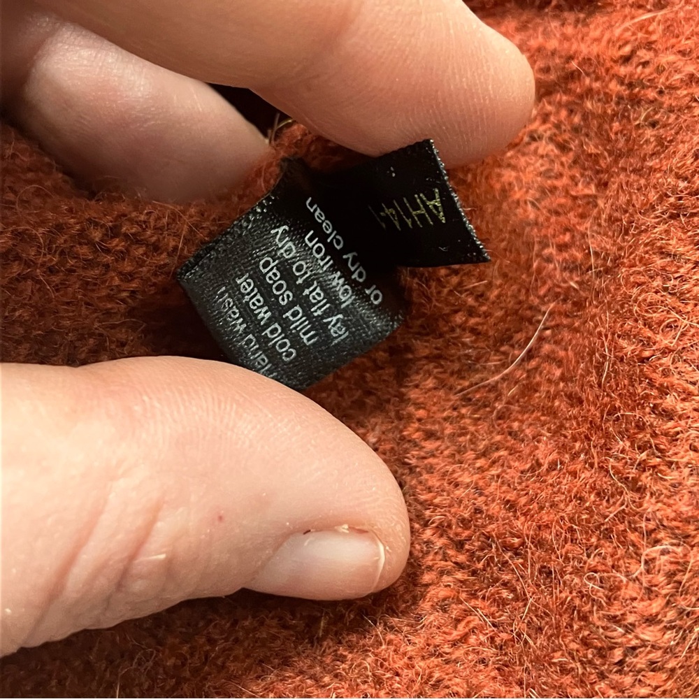 Peruvian Connection Brimfield henley sweater‎ royal alpaca pullover Orange Small - Picture 8 of 9